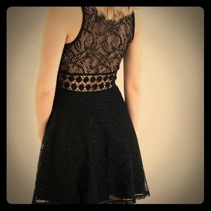 Bailey Blue Lila Lace dress in bright coral